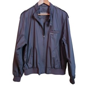 Members Only Jacket Large Black Racer Retro Hipster practically brand new